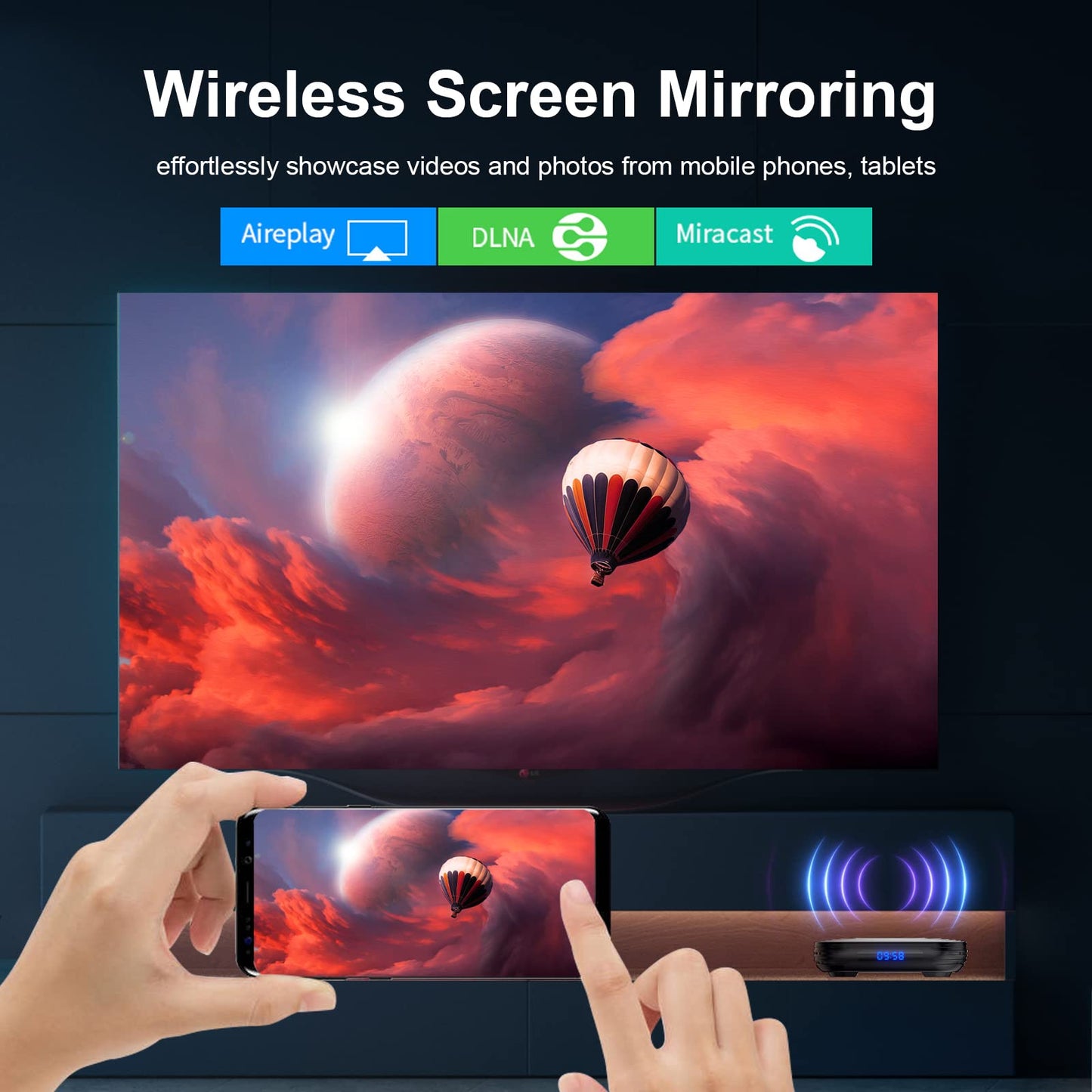 TV Box 12.0 4GB 64GB - 8K HDR10 BT5.0 USB 3D Ethernet with Mini Backlit Keyboard