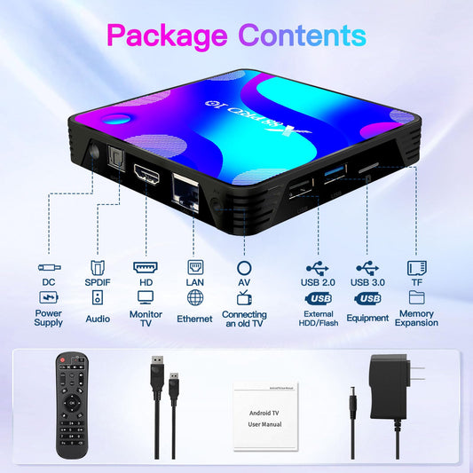 Tv box 2025 RK3318 Quad Core CPU 2GB