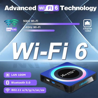 TV Box 13.0, 4GB+32GB, 6K/8K, Wi-Fi 6, X88PRO 13 (2025)